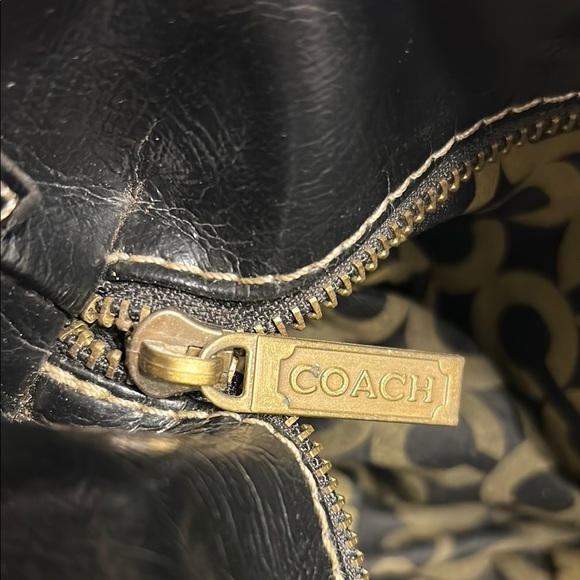 Coach Black Geometric Embossed Tote - Picture 6 of 9